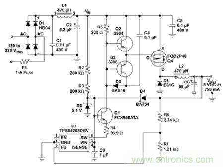 低壓降壓IC實現(xiàn)了簡單、經(jīng)濟的偏置電源