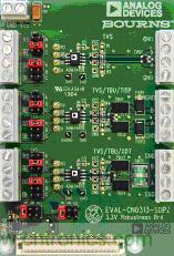 ADI公司的業(yè)界領(lǐng)先RS485器件與Bourns外部保護(hù)專(zhuān)業(yè)技術(shù)的完美聯(lián)姻，造就出專(zhuān)為解決通信端口最大設(shè)計(jì)問(wèn)題而生的EVAL-CN0313-SDPZ:滿(mǎn)足EMC的規(guī)定。  通過(guò)認(rèn)證的EMC兼容RS-485接口設(shè)計(jì)工具，輕松實(shí)現(xiàn)RS-485接口保護(hù)