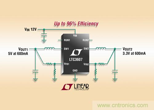 照片說明：15V、雙輸出 600mA 單片同步降壓型穩(wěn)壓器