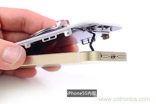 土豪金iPhone 5S拆解：內部結構升級，維修難度增加
