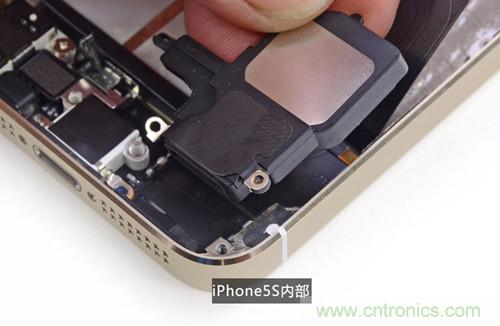土豪金iPhone 5S拆解：內部結構升級，維修難度增加