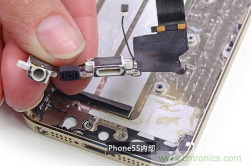 土豪金iPhone 5S拆解：內部結構升級，維修難度增加