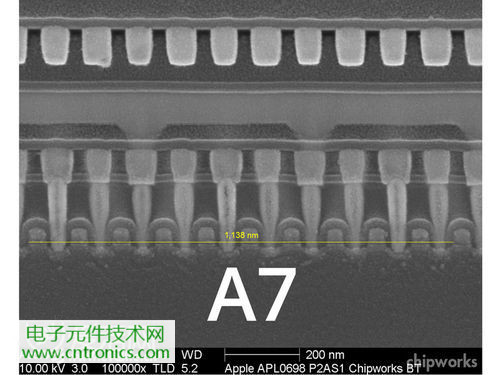 iPhone 5S芯片級拆解，顯微鏡下的A7處理器揭秘