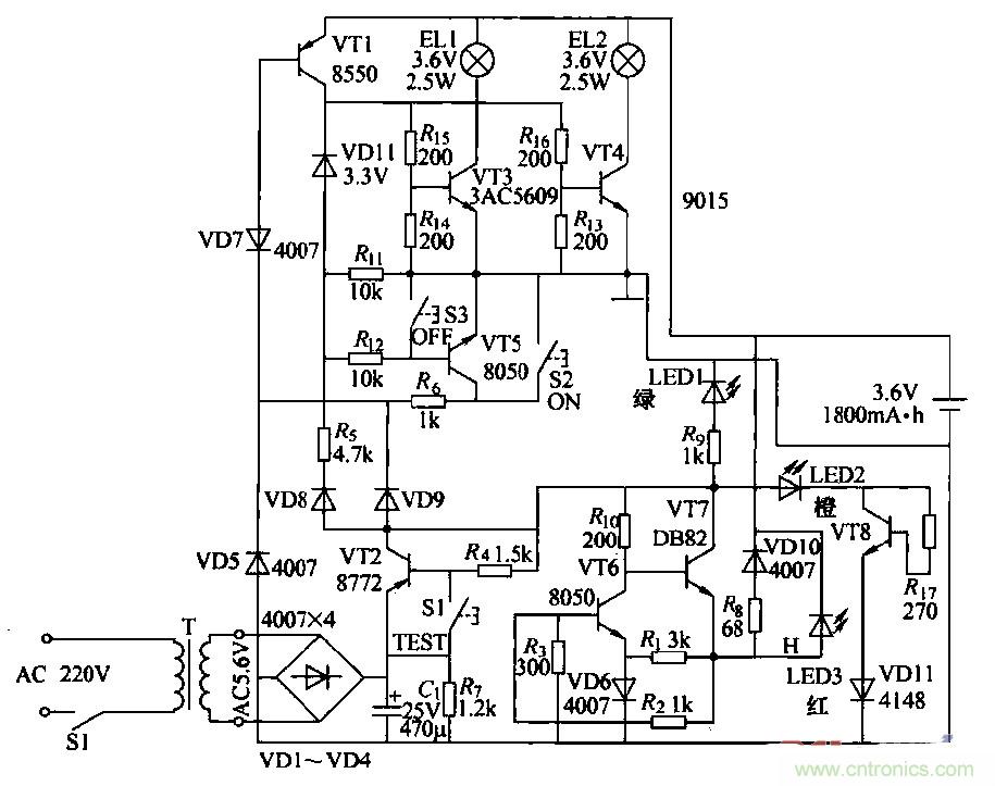 達(dá)人解析:生活中常見(jiàn)的消防應(yīng)急燈電路