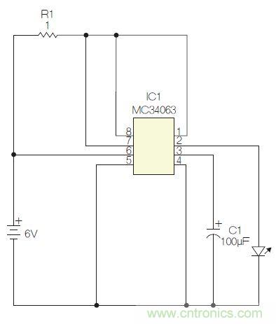 圖1：閃光燈標(biāo)電路圖。