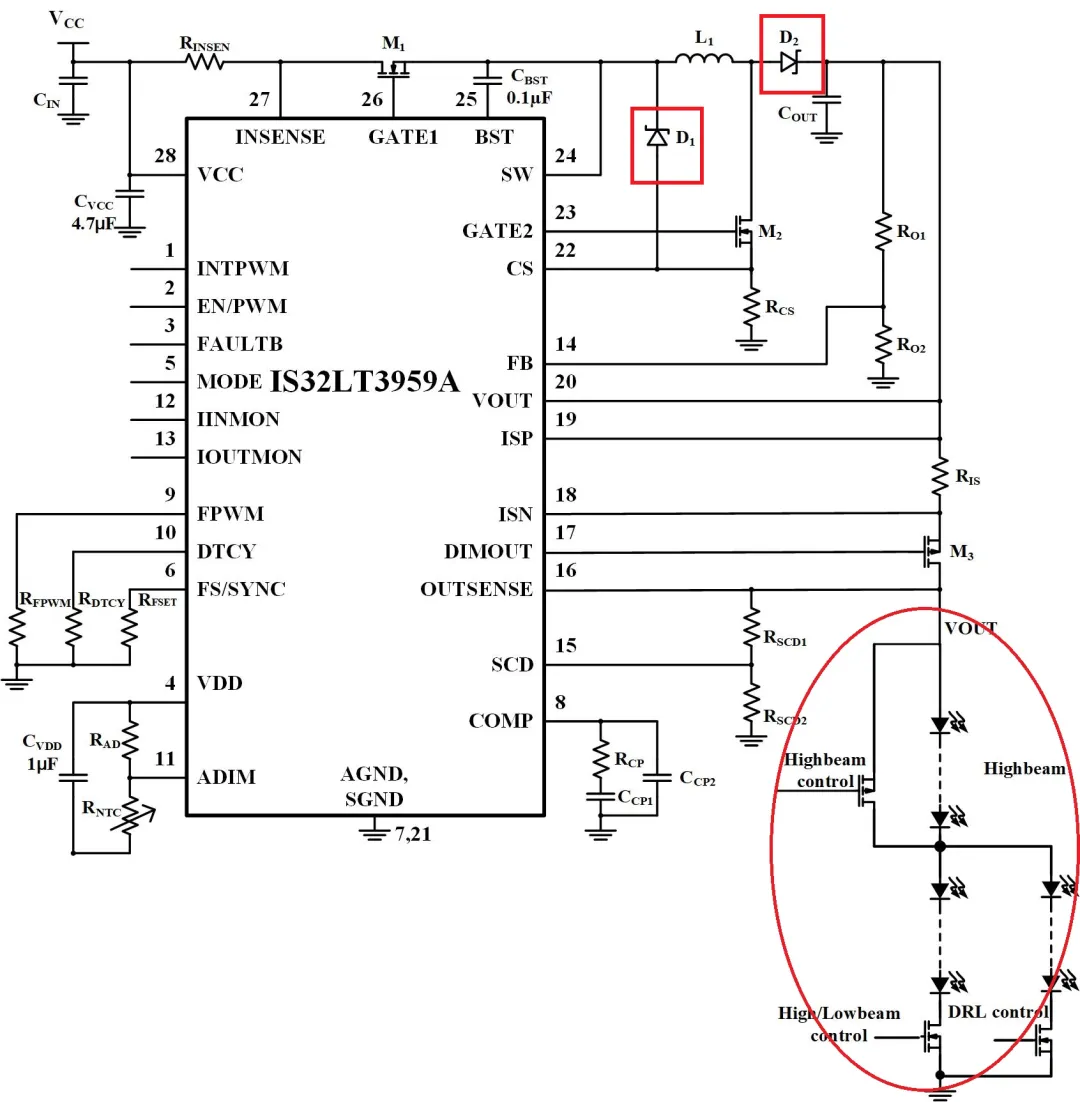 如何解決單芯片驅動HB/LB/DRL,LED負載切換電流過沖？